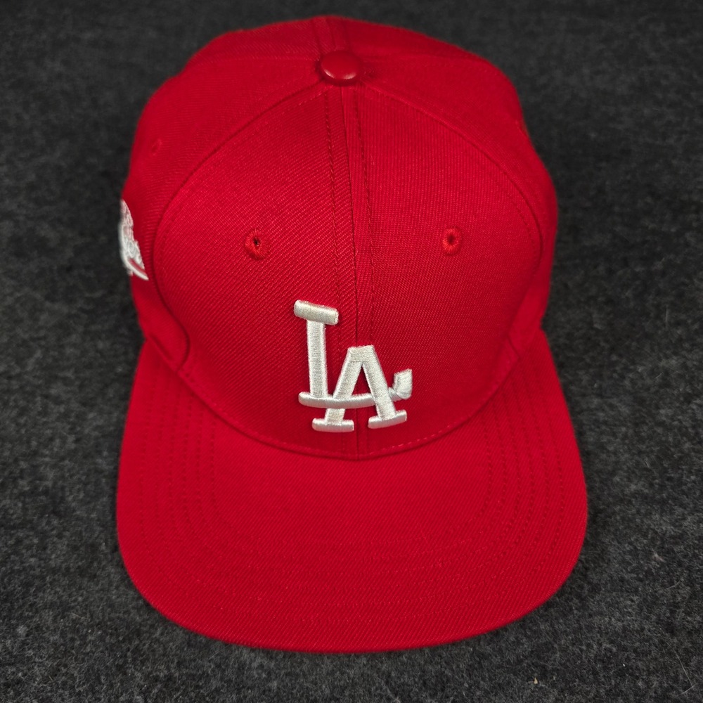 Los Angeles Dodgers Red Pro Standard Wool Leather Strapback Hat MLB Retro Cap - Picture 1 of 11